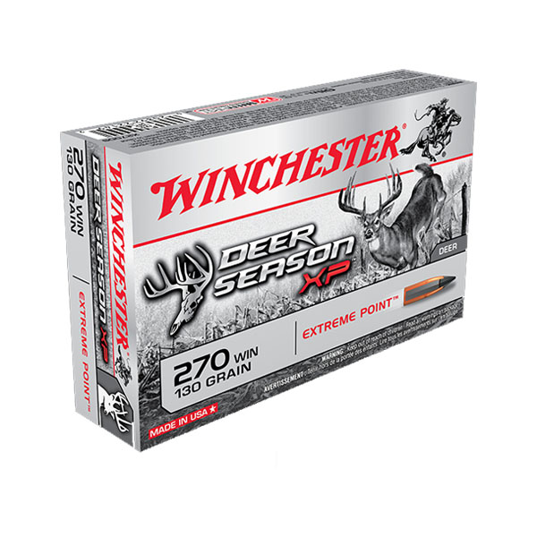 Winchester 270 Win 130gr Extreme Point Deer Season Ammunition, 20 Round Box - X270DS