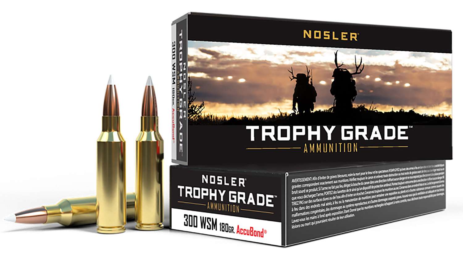 Nosler Trophy Grade 300 WSM 180 grain AccuBond Rifle Ammo, 20/Box - 60063 - Nosler