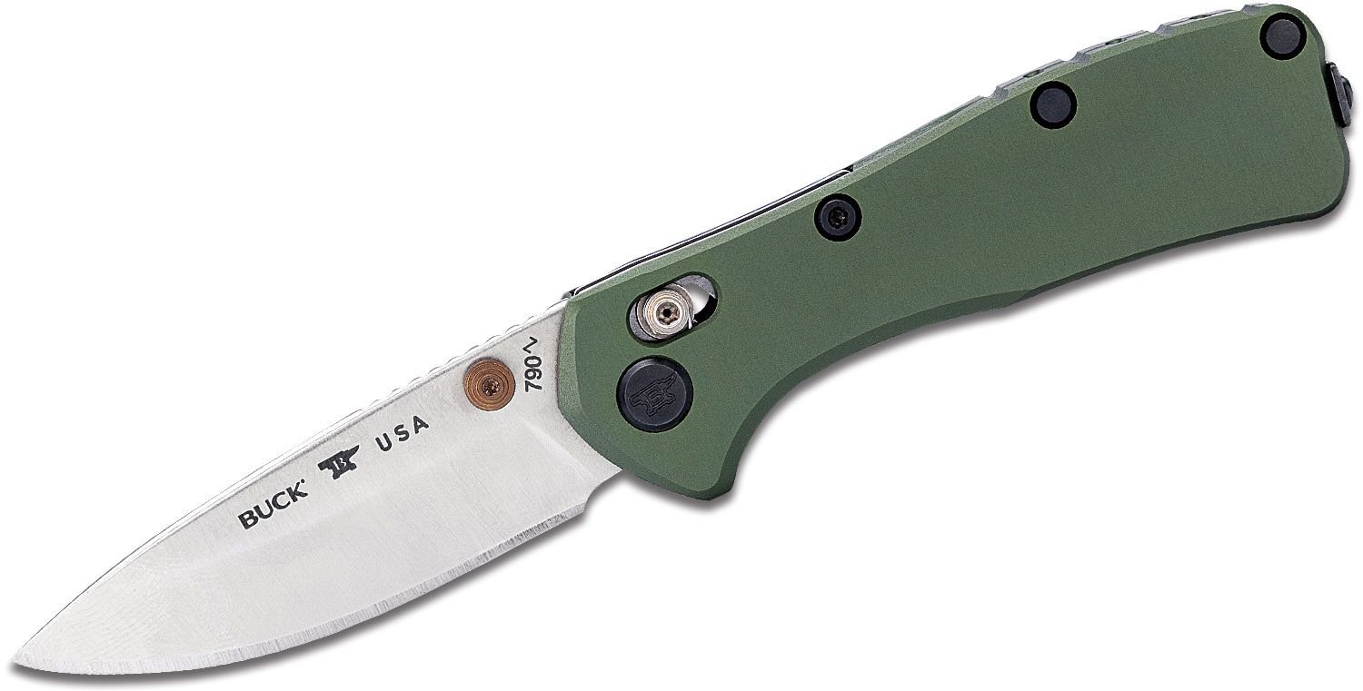 Buck Mini Range Elite Folding Drop Point Knife, Green - 0790GRS-B
