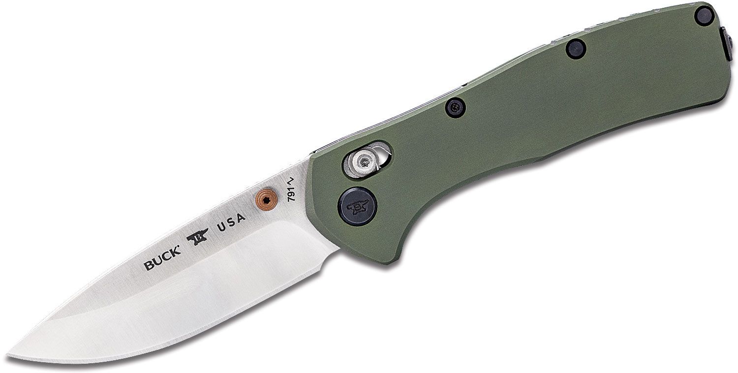 Buck Range Elite Folding Drop Point Knife, Green - 0791GRS-B