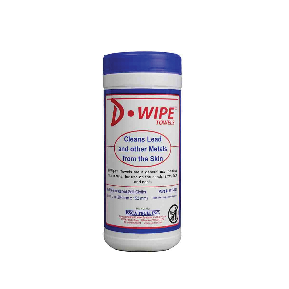 D-Wipe 6" x 8" Disposable Towel, Canister of 40 - Esca Tech