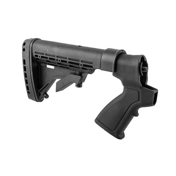 Kick Lite 6-Position Tactical Buttstock Fits Mossberg 500/Mossberg 590/Mossberg 835, Black - Kick Lite