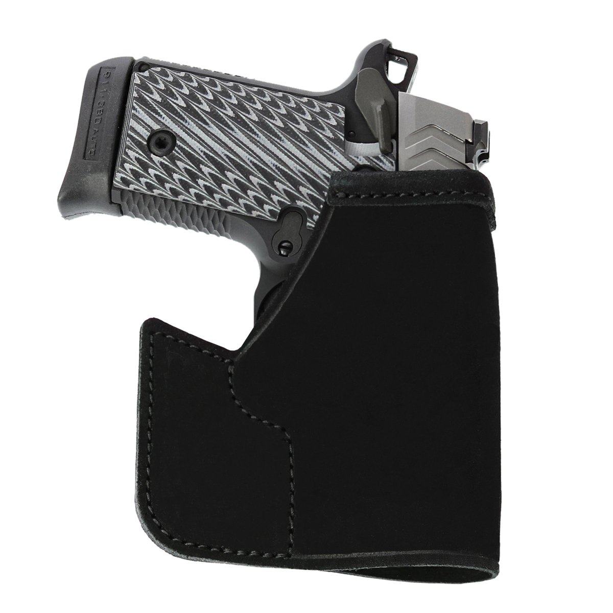 Galco Walther PPK/Walther PPK/E/Walther PPK/S Pocket Holster Ambidextrous Steerhide Leather, Black - Galco