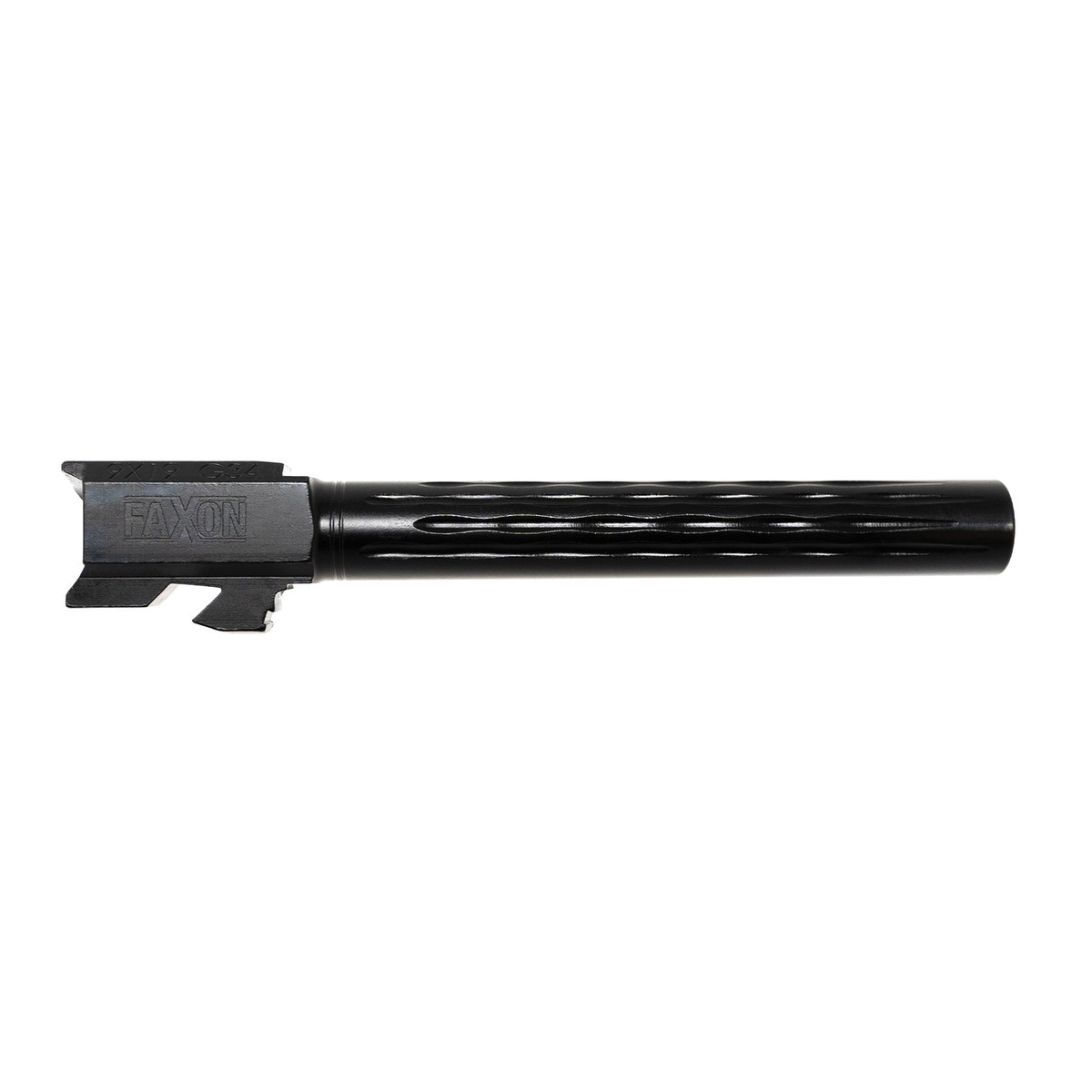 Faxon Firearms Button Rifled Fluted Drop-In Barrel 9mm Fits Glock Gen 1-4 G34 Competition, Black - Faxon Firearms
