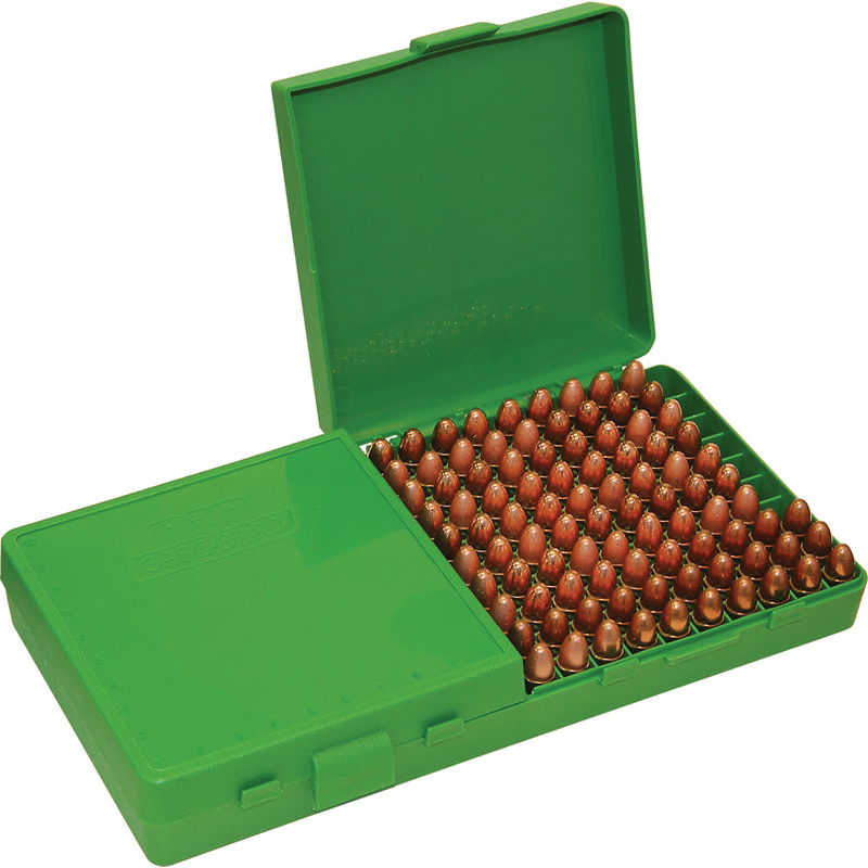 MTM Case Gard 9mm/.380 ACP Flip-Top Ammo Box, 200rds Green - Mtm Case Gard