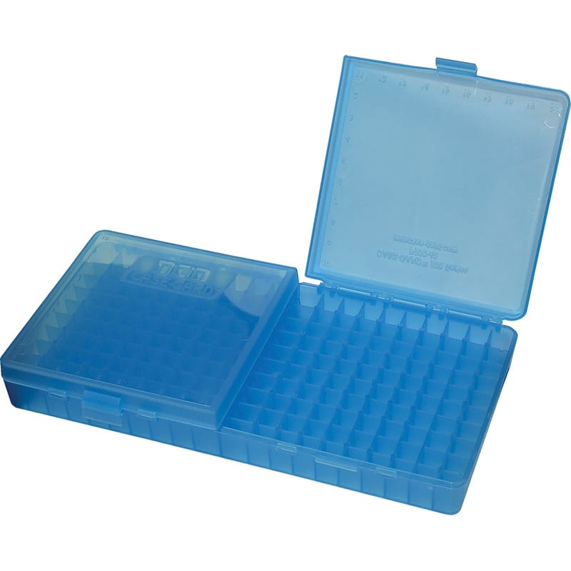 MTM Case Gard .223 Remington/.204 Ruger Flip-Top Ammo Box, 200rds Blue - Mtm Case Gard