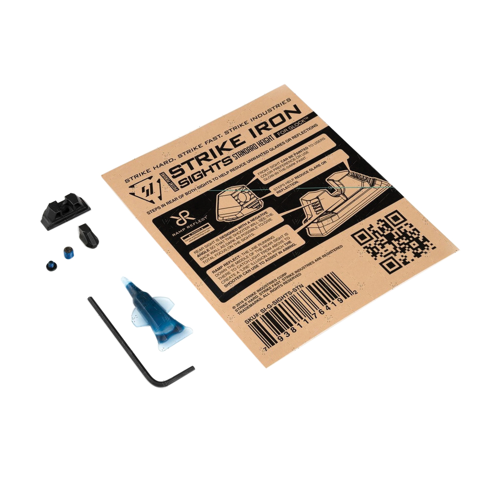 Strike Industries Standard Height Iron Sight Front/Rear, Black/Black - Strike Industries