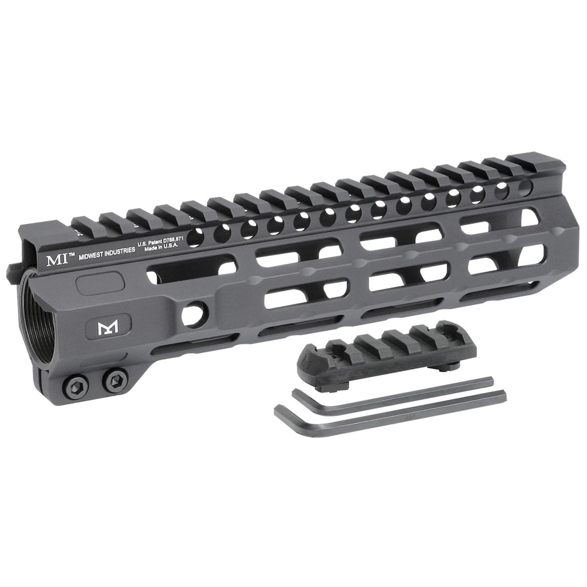 Midwest Industries 1-Piece Free-Float Handguard 8", Black - Midwest Industries