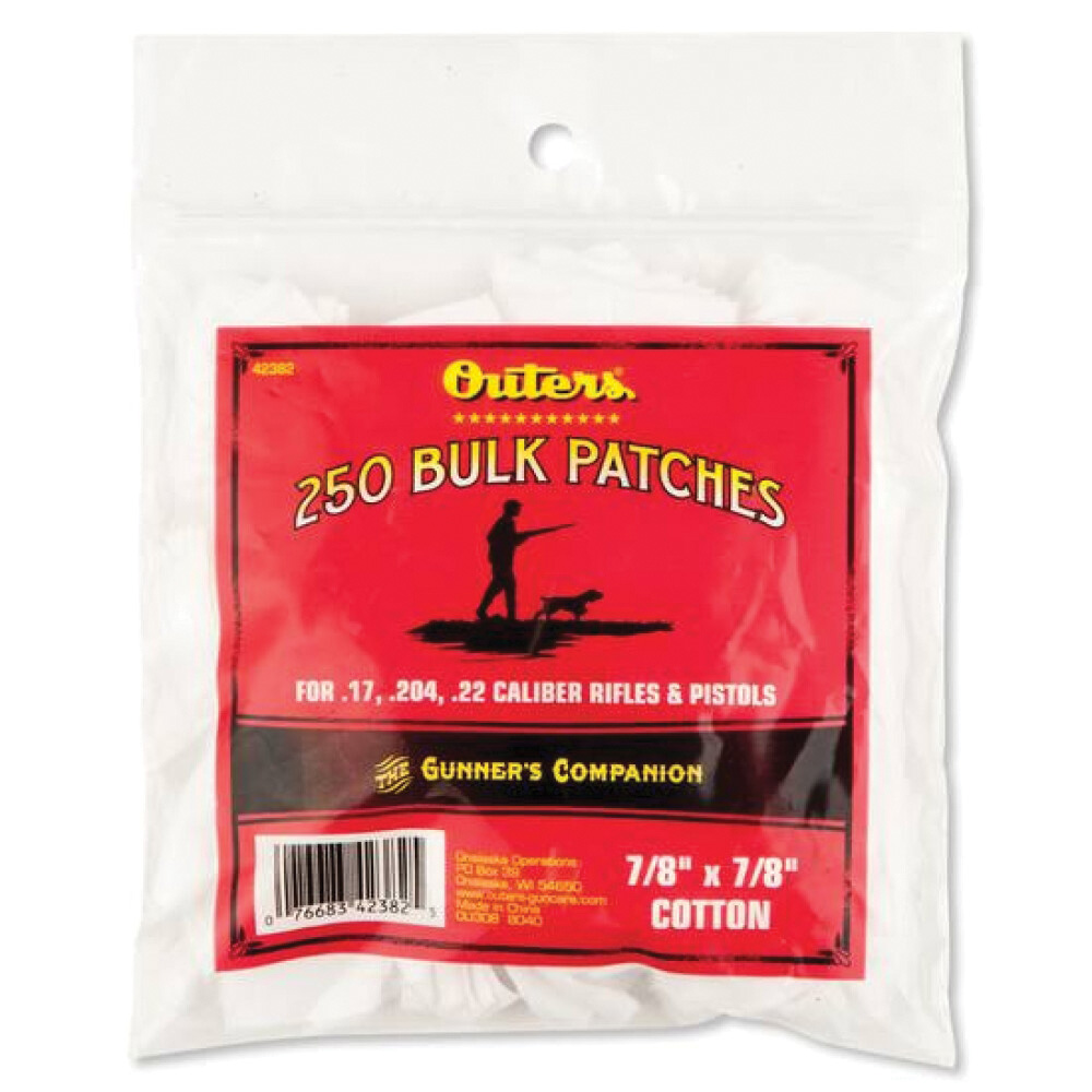 Outers .17 Cal/.22 Cal Cleaning Patch, Bag of 250