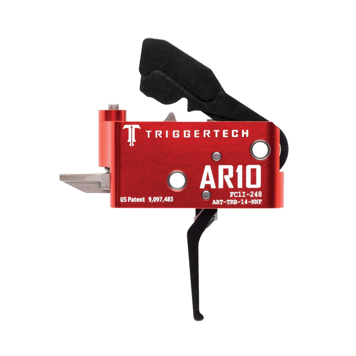 Trigger Tech Diamond PVD Flat Trigger Two-Stage Drop-In, Black/Red - Trigger Tech