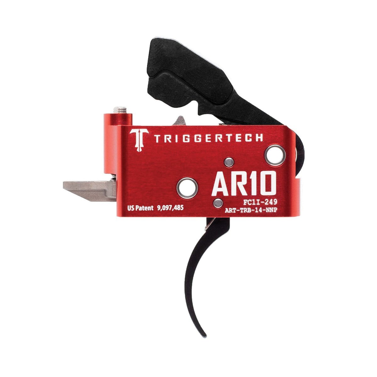 Trigger Tech Diamond Pro Curved Trigger Two-Stage Drop-In, Black/Red - Trigger Tech