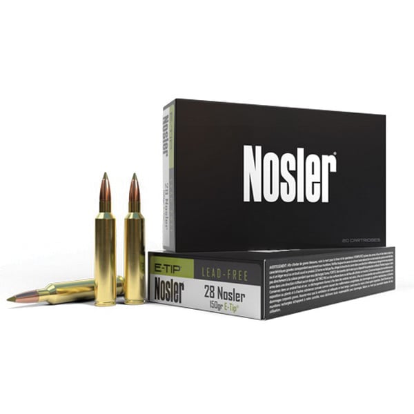 Nosler 28 Nosler 150 grain Expansion Tip Lead-Free Rifle Ammo, 20/Box - 40039 - Nosler