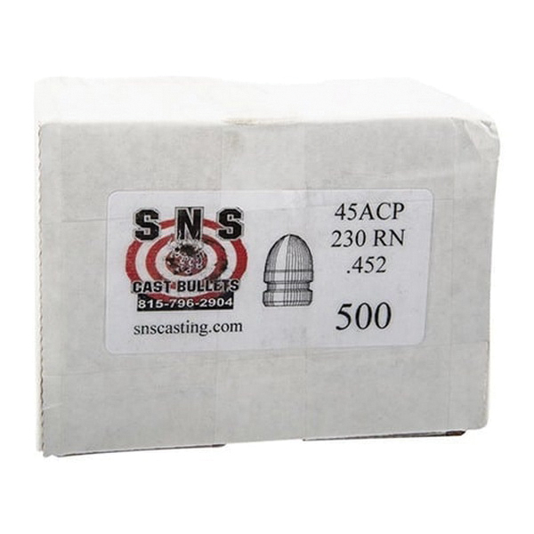 SNS Cast Bullets .45 Cal RN Pistol Bullet, 230 gr 0.452" 500rds - Sns Cast Bullets