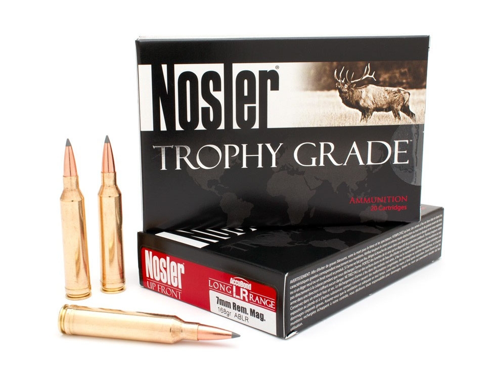 Nosler Trophy Grade 7mm Rem Mag 168 grain AccuBond-Long Range Rifle Ammo, 20/Box - 60108 - Nosler