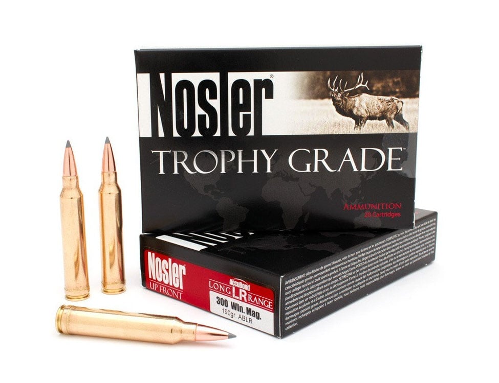 Nosler Trophy Grade 300 Win Mag 190 grain AccuBond-Long Range Rifle Ammo, 20/Box - 60126 - Nosler