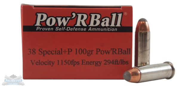 Glaser Pow'rBall 38 SPC +P 100gr Ammunition 20rds - PB38100/20 - Corbon