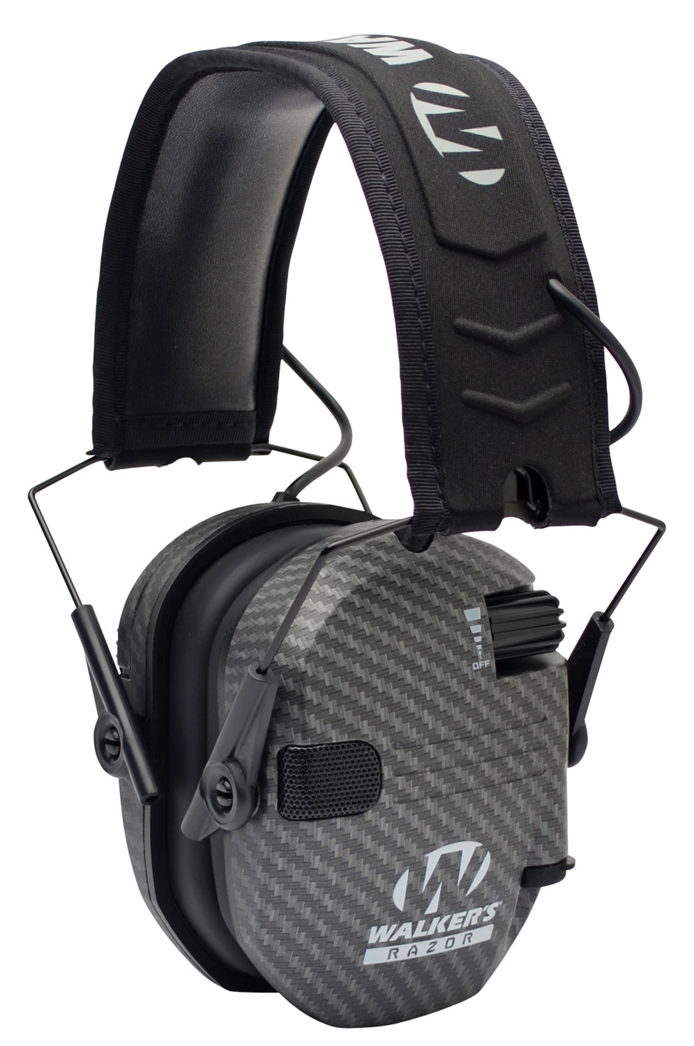Walkers Game Ear Razor Slim Shooting 23 dB Over the Head Electronic Folding Earmuff, Carbon Gray - GWPRSEMCARB - Walkers Game Ear