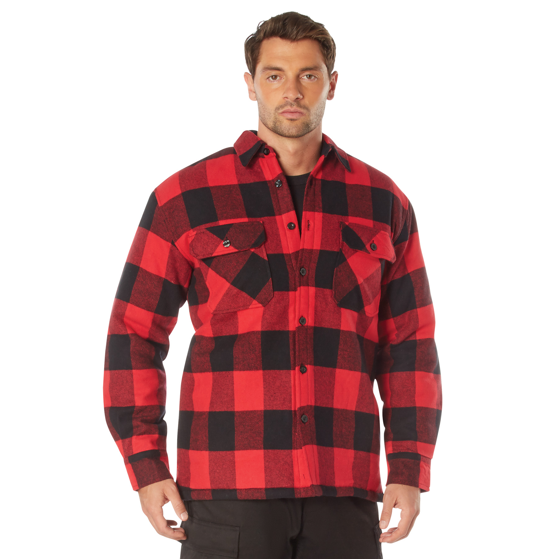 Rothco Rothco Buffalo Plaid Quilted Lined Jacket - Red, Large