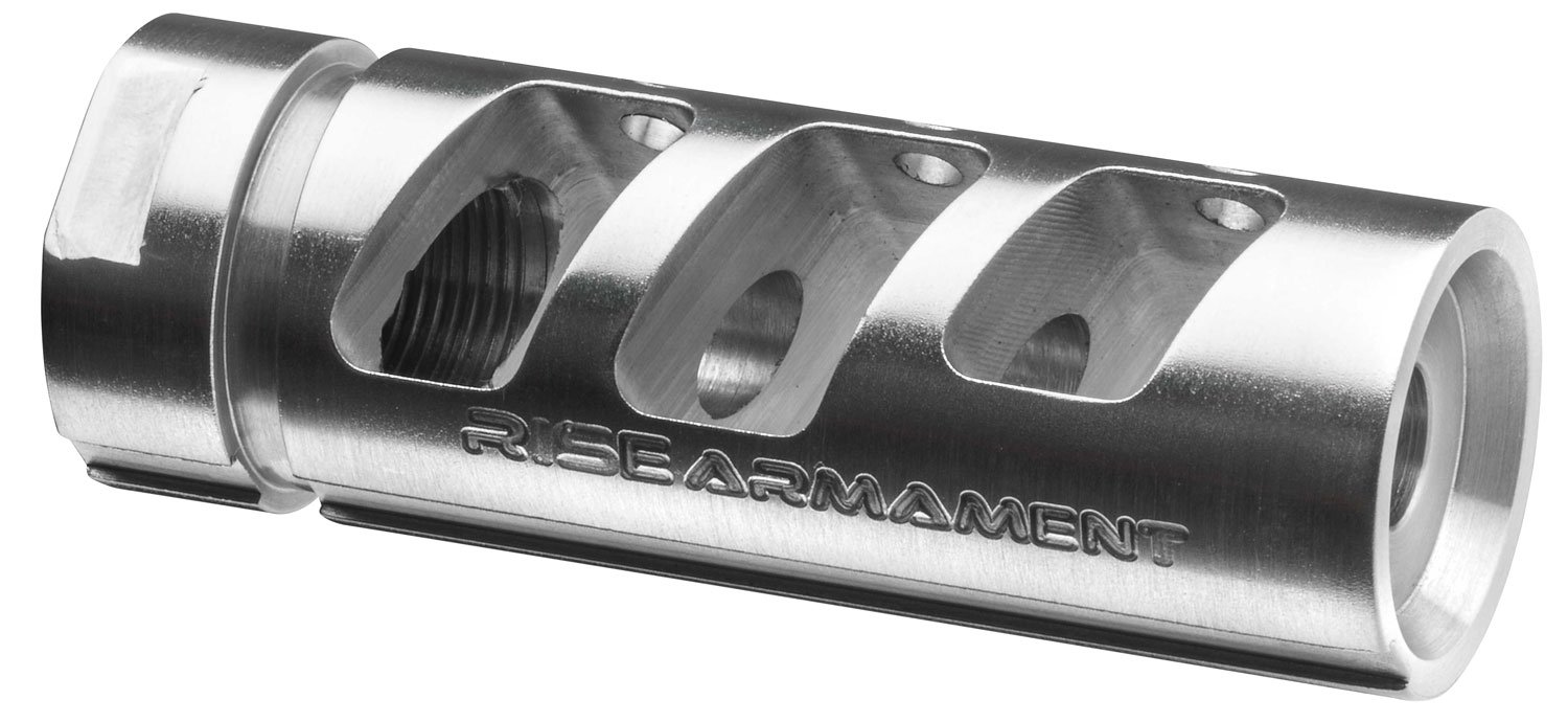 Rise Armament RA-701 1/2-28 Compensator, .223 Rem/5.56 - RA701223SLVR - Rise Armament