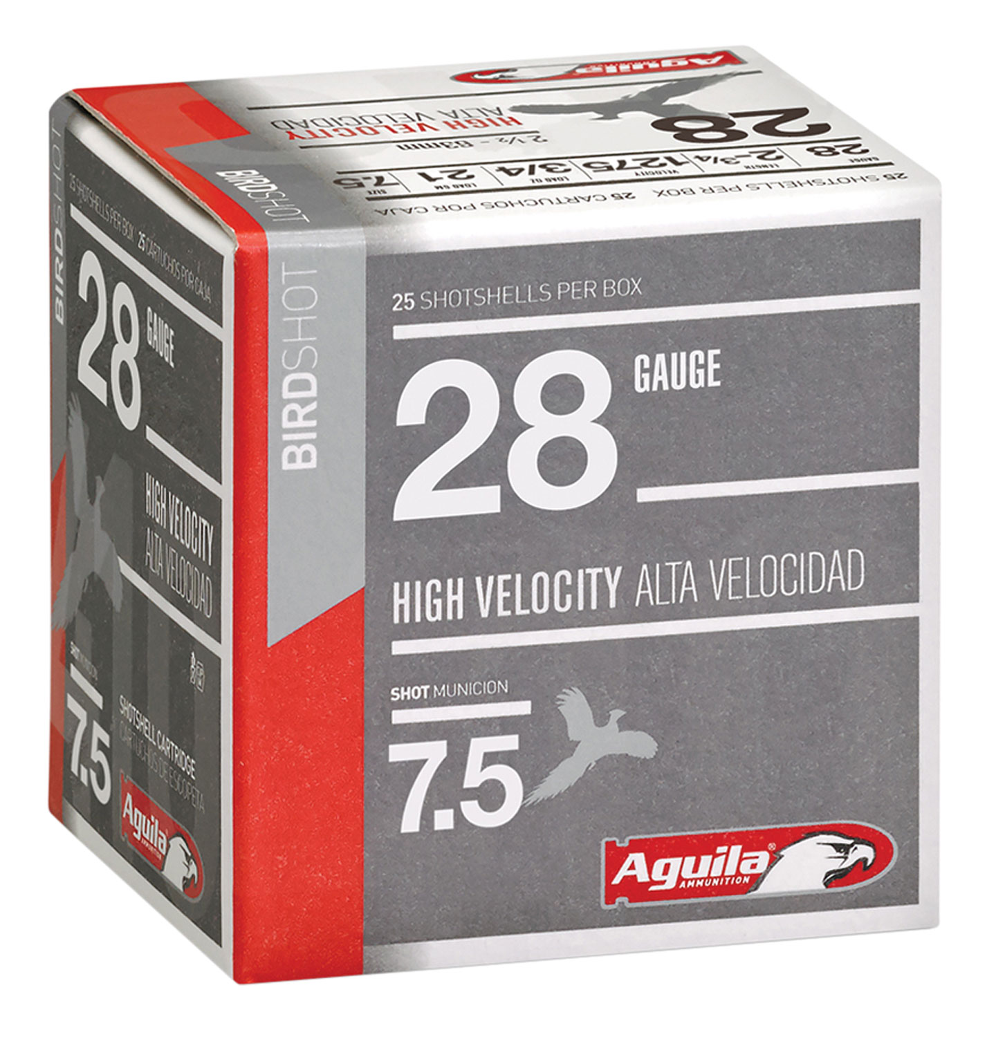 Aguila Sub-Gauge 28 Gauge 2-3/4 inches 7-1/2 Shot 3/4 oz Lead Shotshell, Birdshot, 25/Box - 1CHB2873 - Aguila