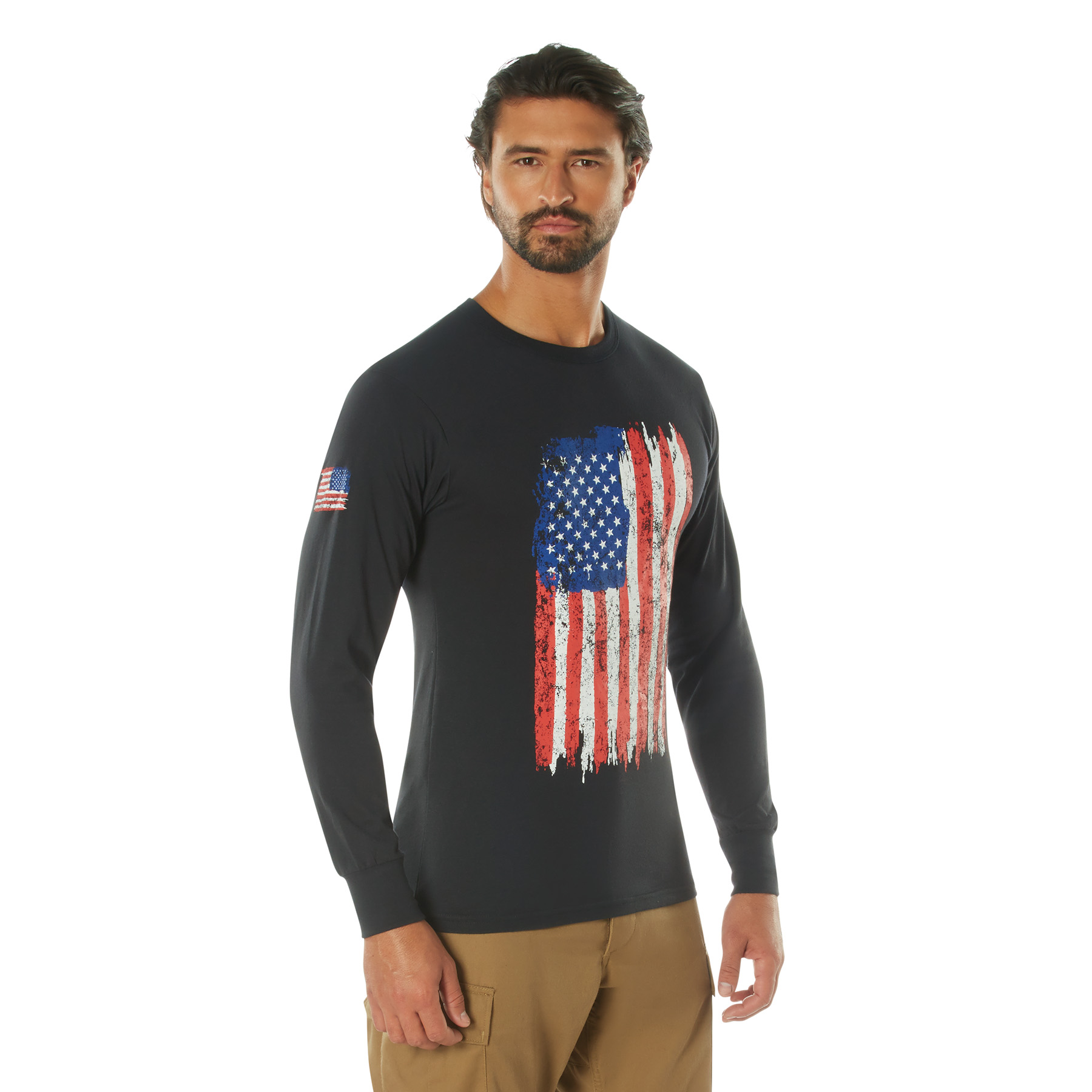 Rothco Rothco Us Flag Long Sleeve T-Shirt - Red - White - Blue, Small
