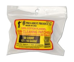 Pro-Shot 12-16 Ga. 50CT. Cleaning Patches - Proshot
