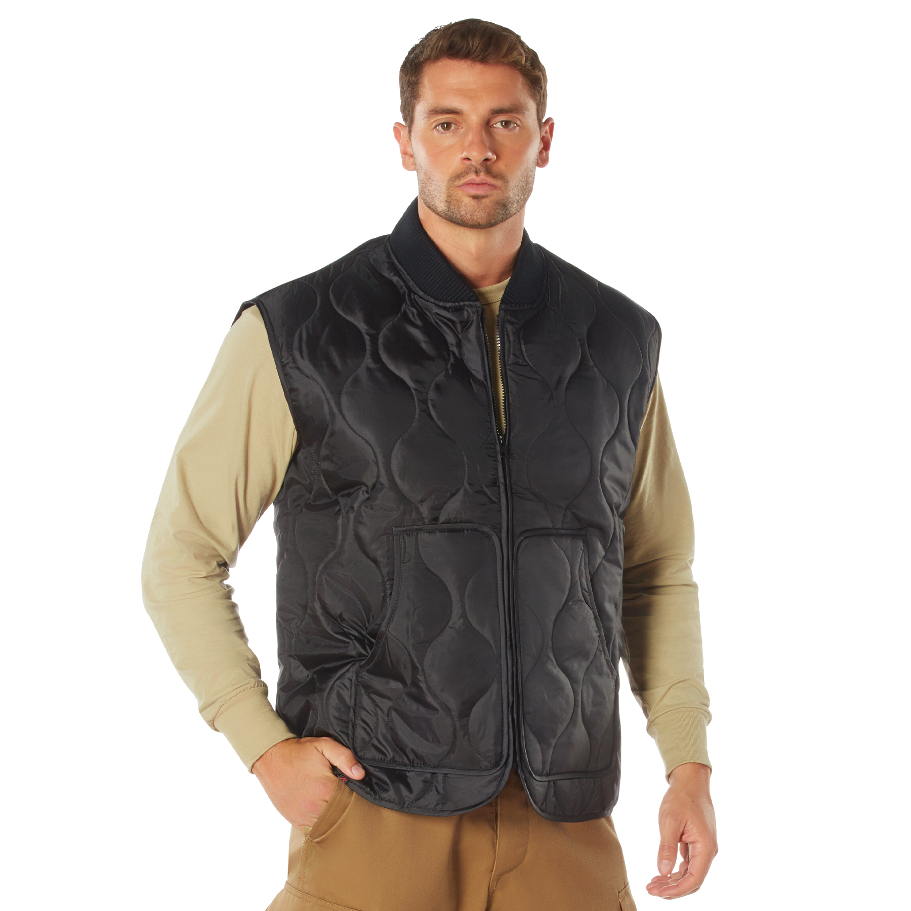 Rothco Rothco Quilted Woobie Vest - Black, Medium