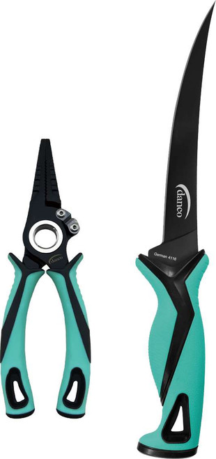 Danco Pro Series 7" Fillet Knife & Pliers Combo Pack, Seafoam - PFK-P-010