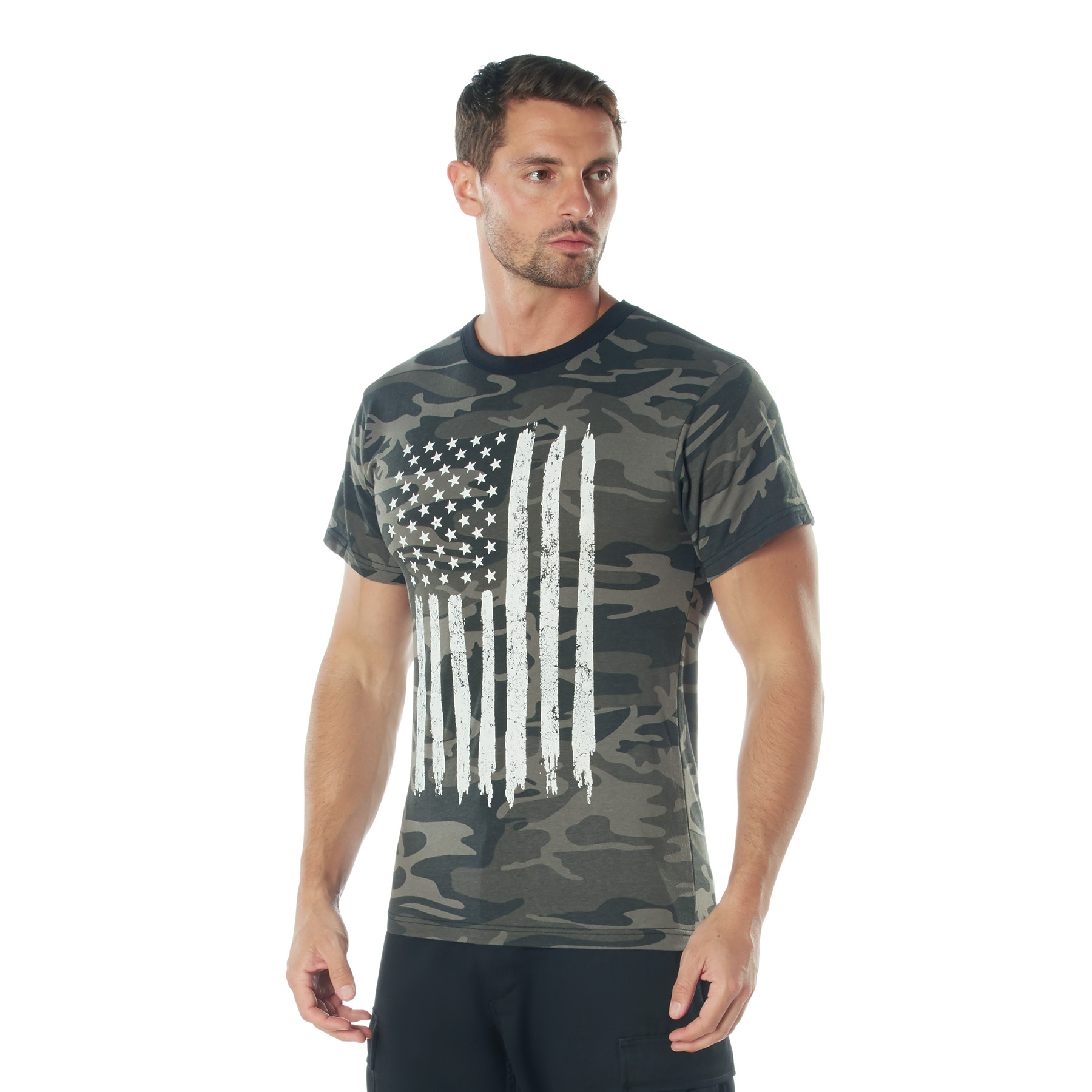 Rothco Rothco Camo Us Flag T-Shirt - Black Camo, 2X-Large