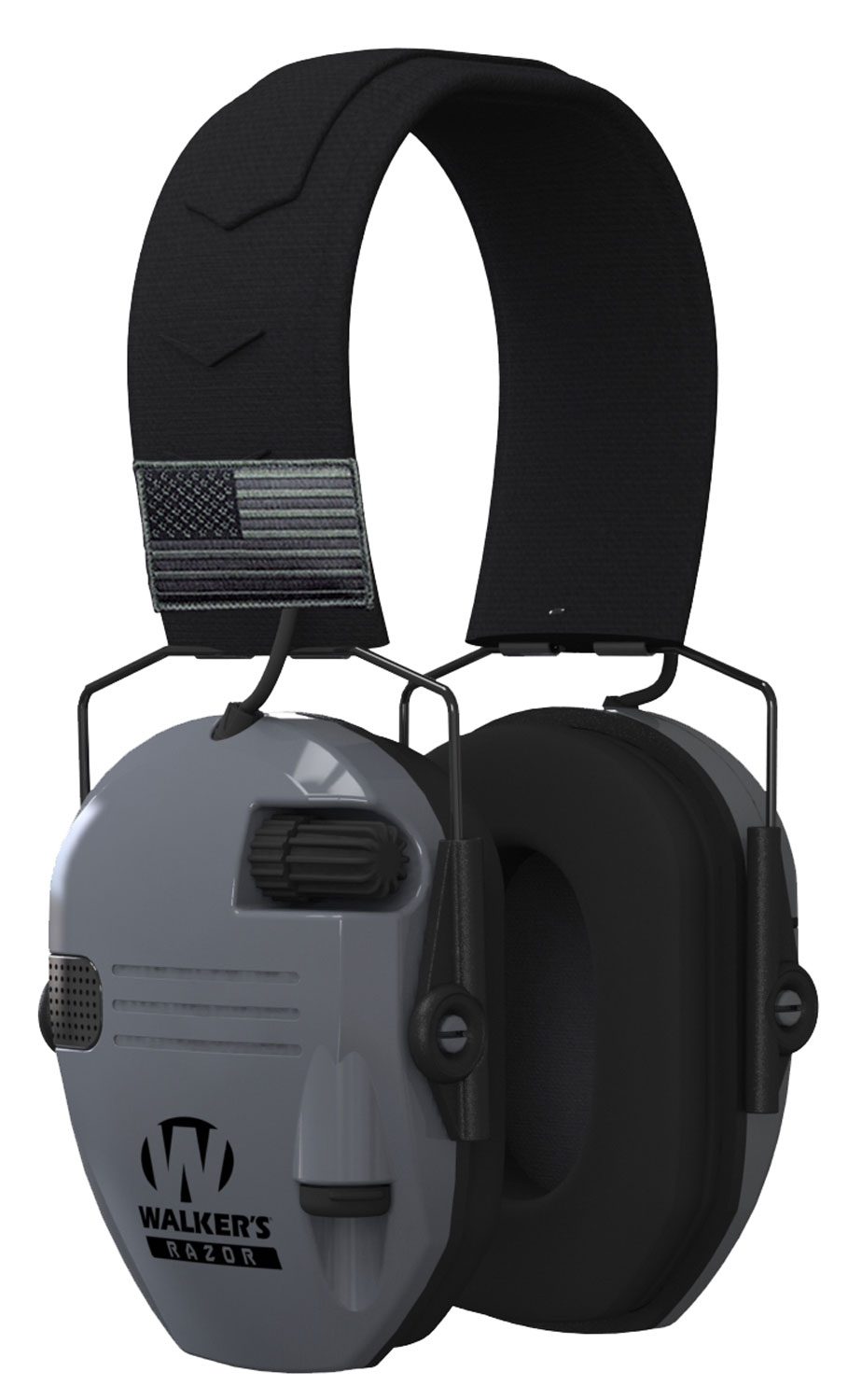 Walkers Game Ear Razor Slim Patriot 23 dB Over the Head Electronic Earmuff, Gray - GWPRSEMPATGY - Walkers Game Ear