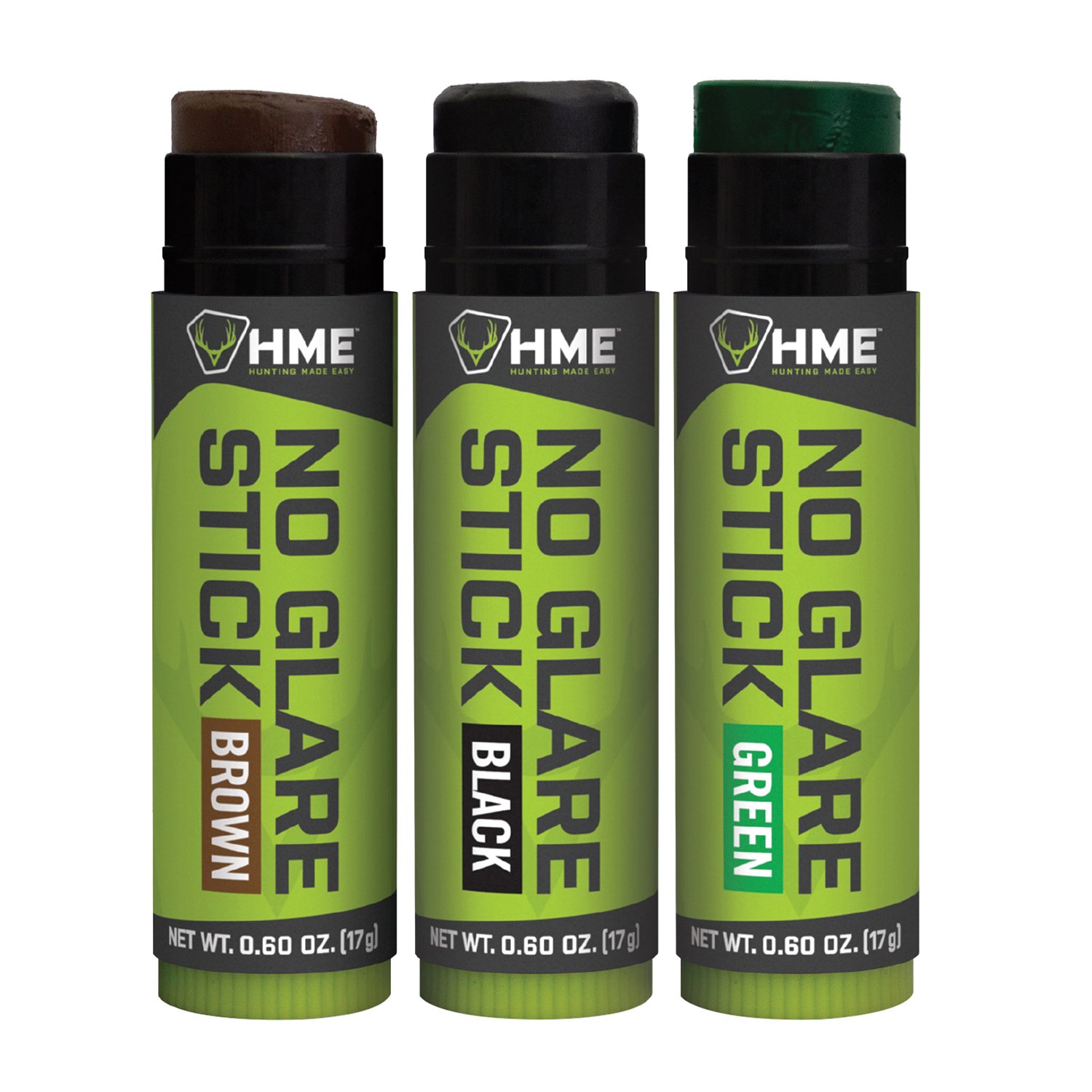 HME Glare Reducing Stick, Black/Brown/Green, 3/pack - HME-STK-3PK - Gsm, Llc