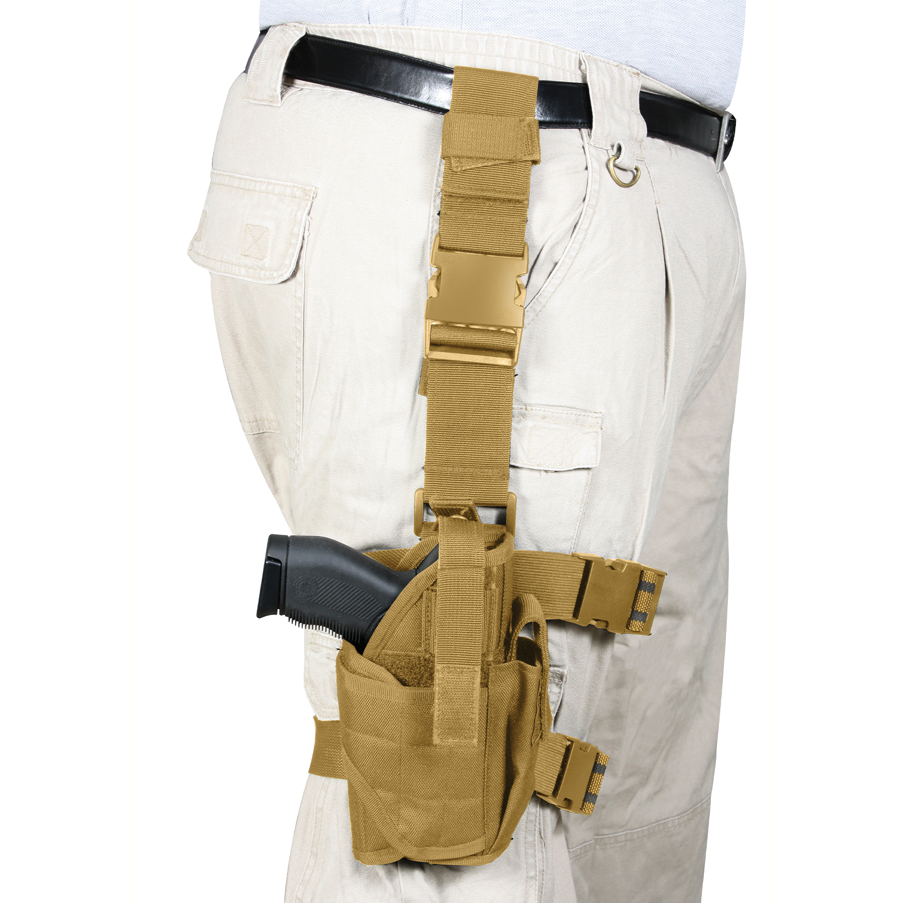 Rothco Rothco Deluxe Adjustable Universal Drop Leg Tactical Holster - Coyote Brown