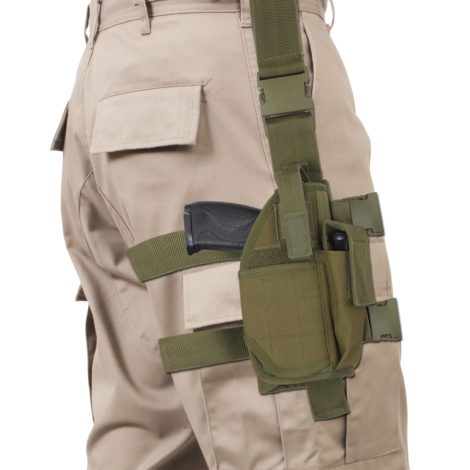 Rothco Rothco Deluxe Adjustable Universal Drop Leg Tactical Holster - Olive Drab