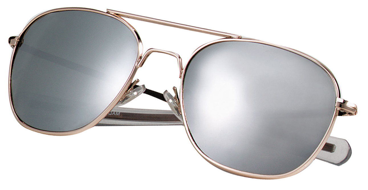 Rothco Rothco G.I. Type Aviator Sunglasses - Gold - Mirror, 58 Mm