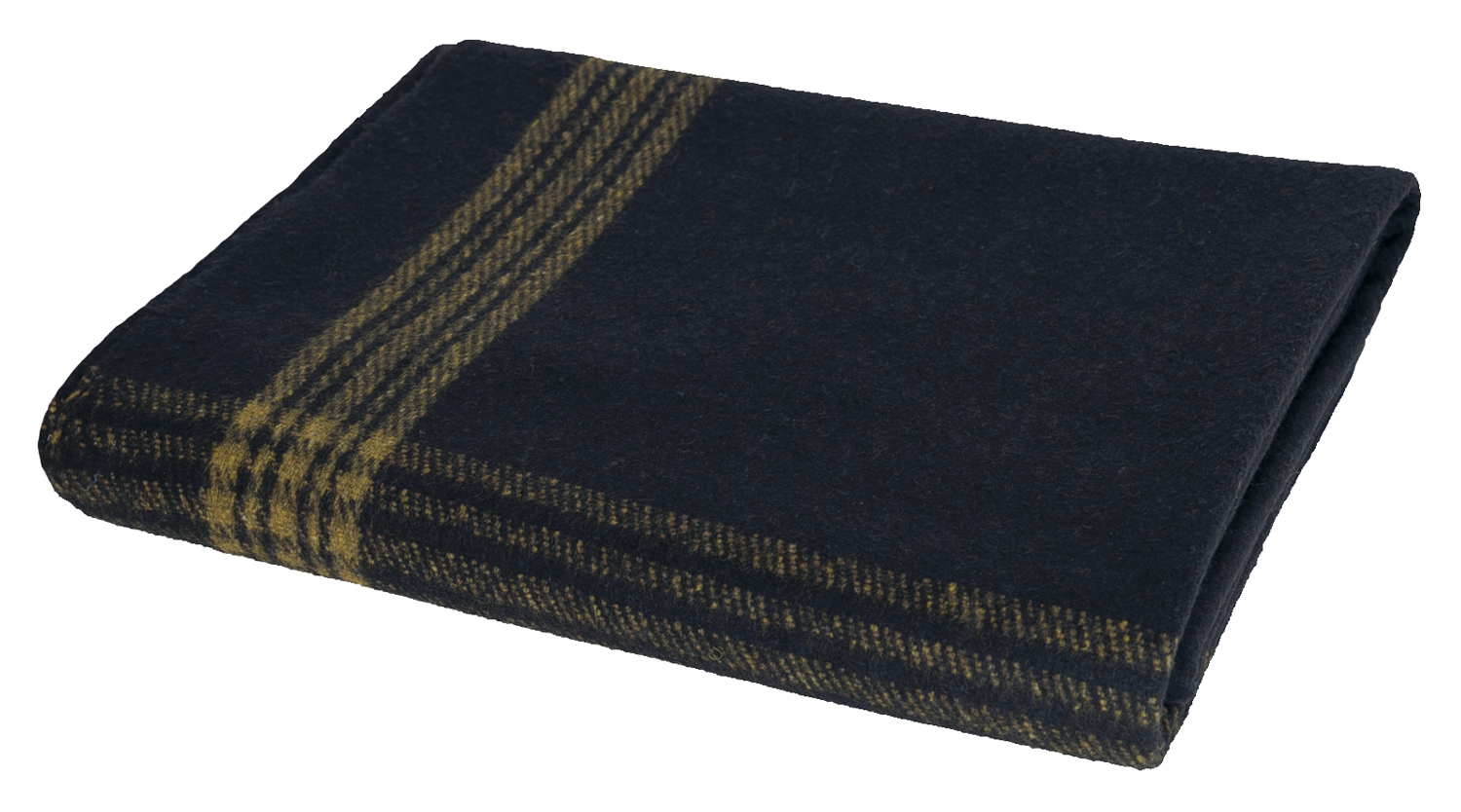 Rothco Rothco Striped Outdoor Wool Blanket - Navy Blue - Gold