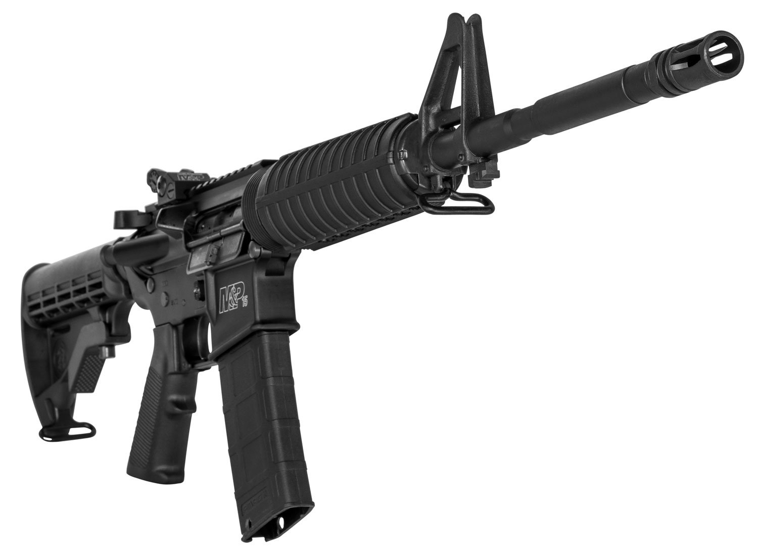 Smith & Wesson LE M&P15 A 5.56 NATO 16" 1/9 Rifle With Troy Rear Sight, Black - 311002 - Smith & Wesson