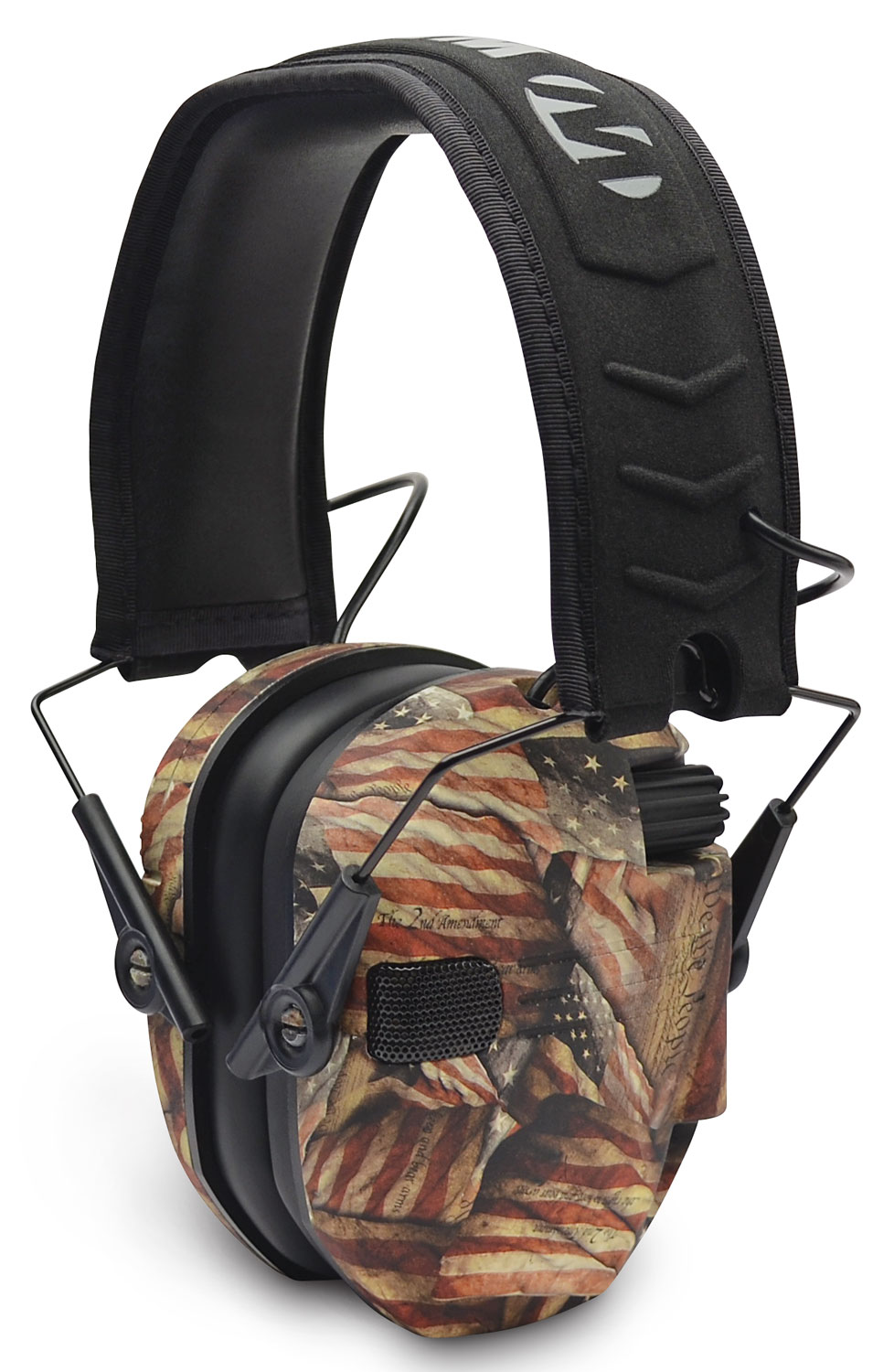 Walkers Game Ear Razor Slim Shooting 23 dB Over the Head Electronic Folding Earmuff, USA Flag - GWPRSEMBARM - Walkers Game Ear