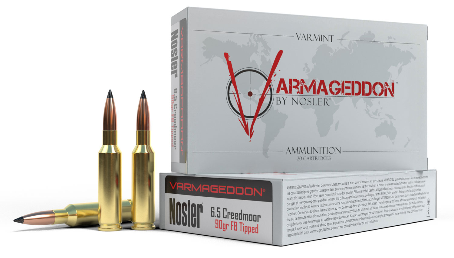 Nosler 6.5 Creedmoor 90 grain Varmageddon Rifle Ammo, 20/Box - 65175 - Nosler