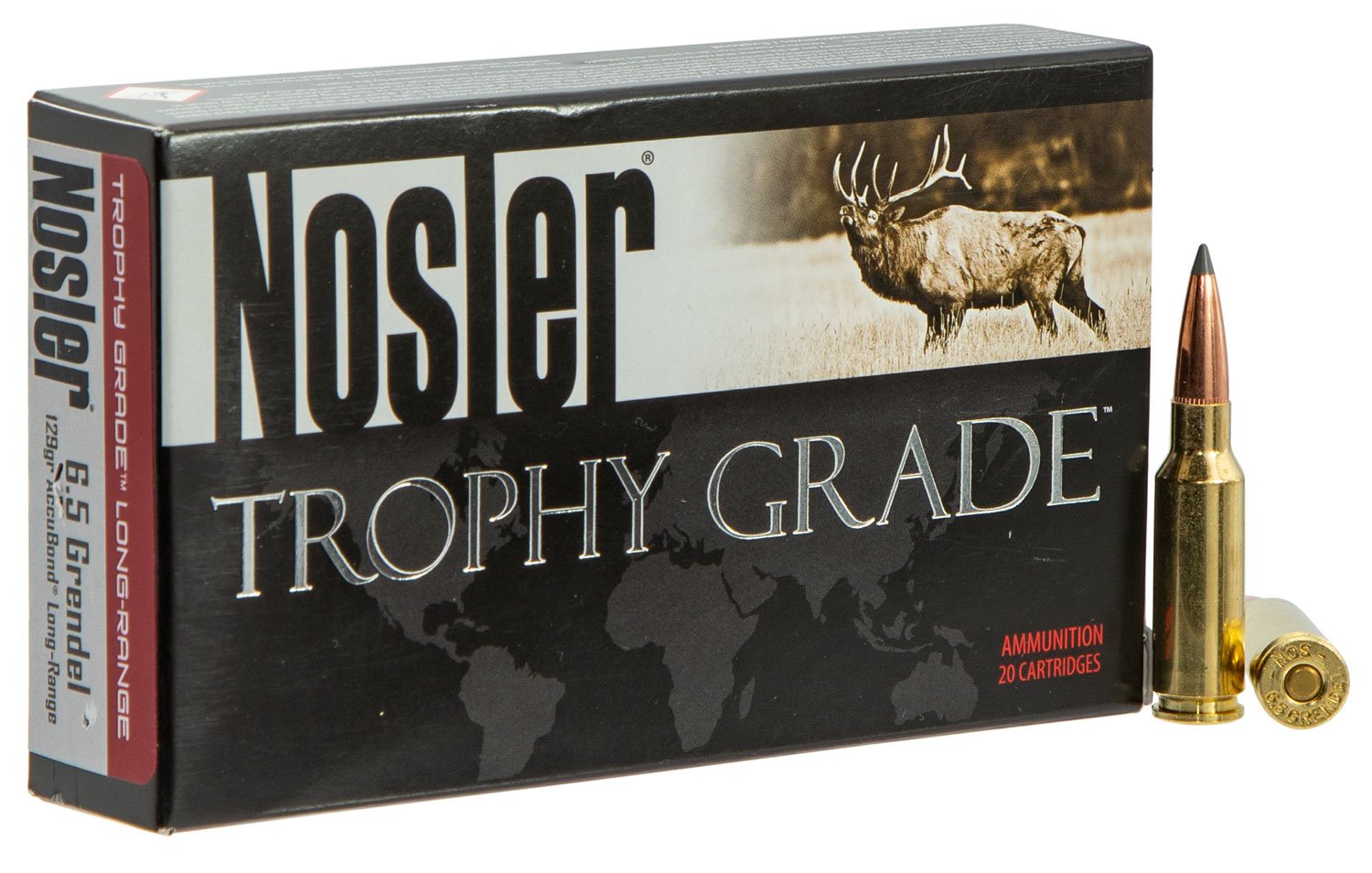 Nosler Trophy Grade 6.5 Grendel 129 grain AccuBond-Long Range Rifle Ammo, 20/Box - 60146 - Nosler