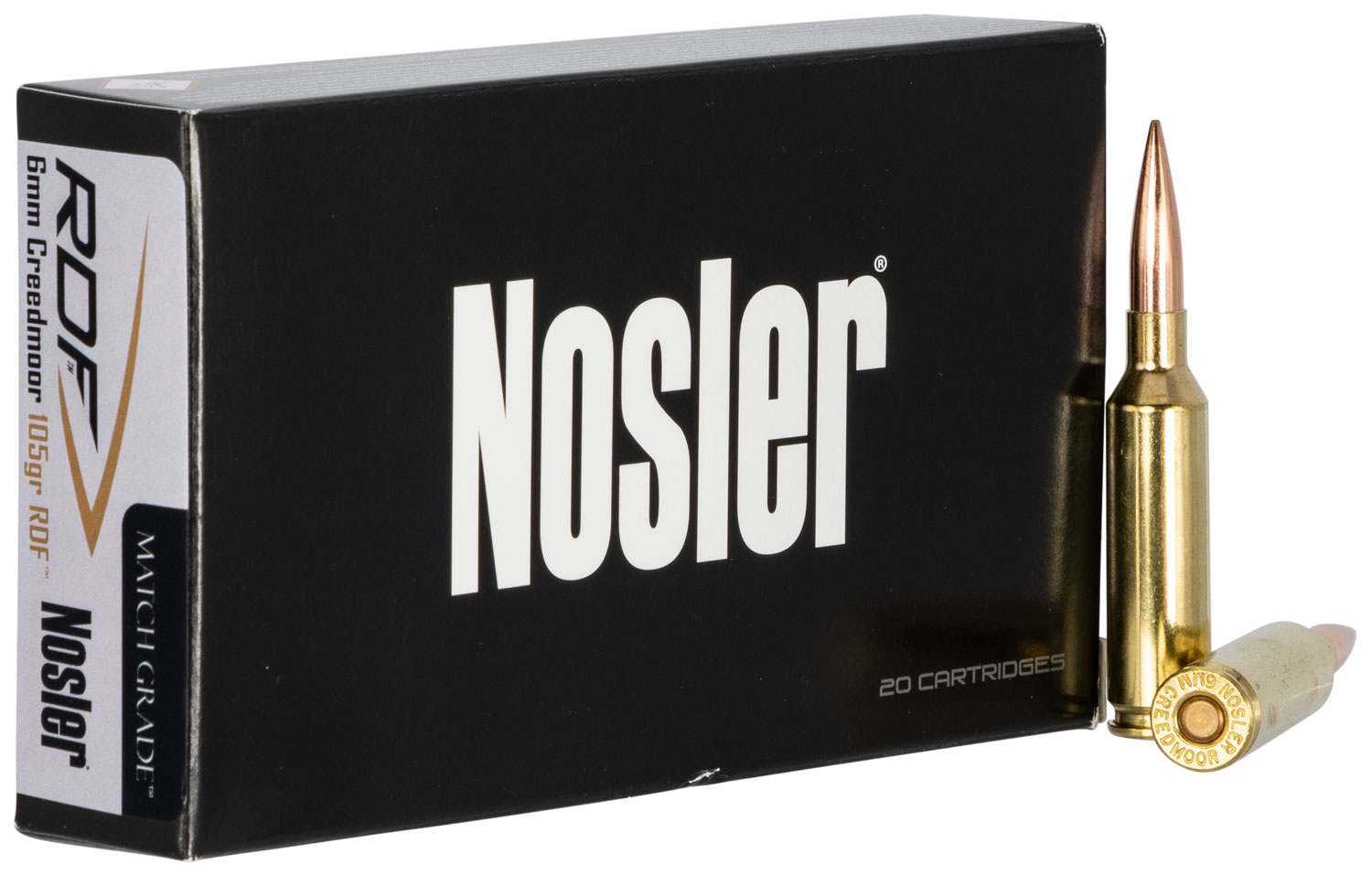 Nosler Match Grade 105 gr RDF 6mm Crd Ammo, 20/box - 60135 - Nosler
