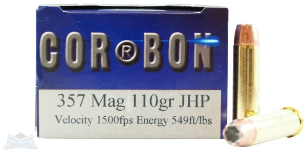 Cor-bon 357 Magnum 110gr JHP Ammunition 20rds - SD357110/20 - Corbon
