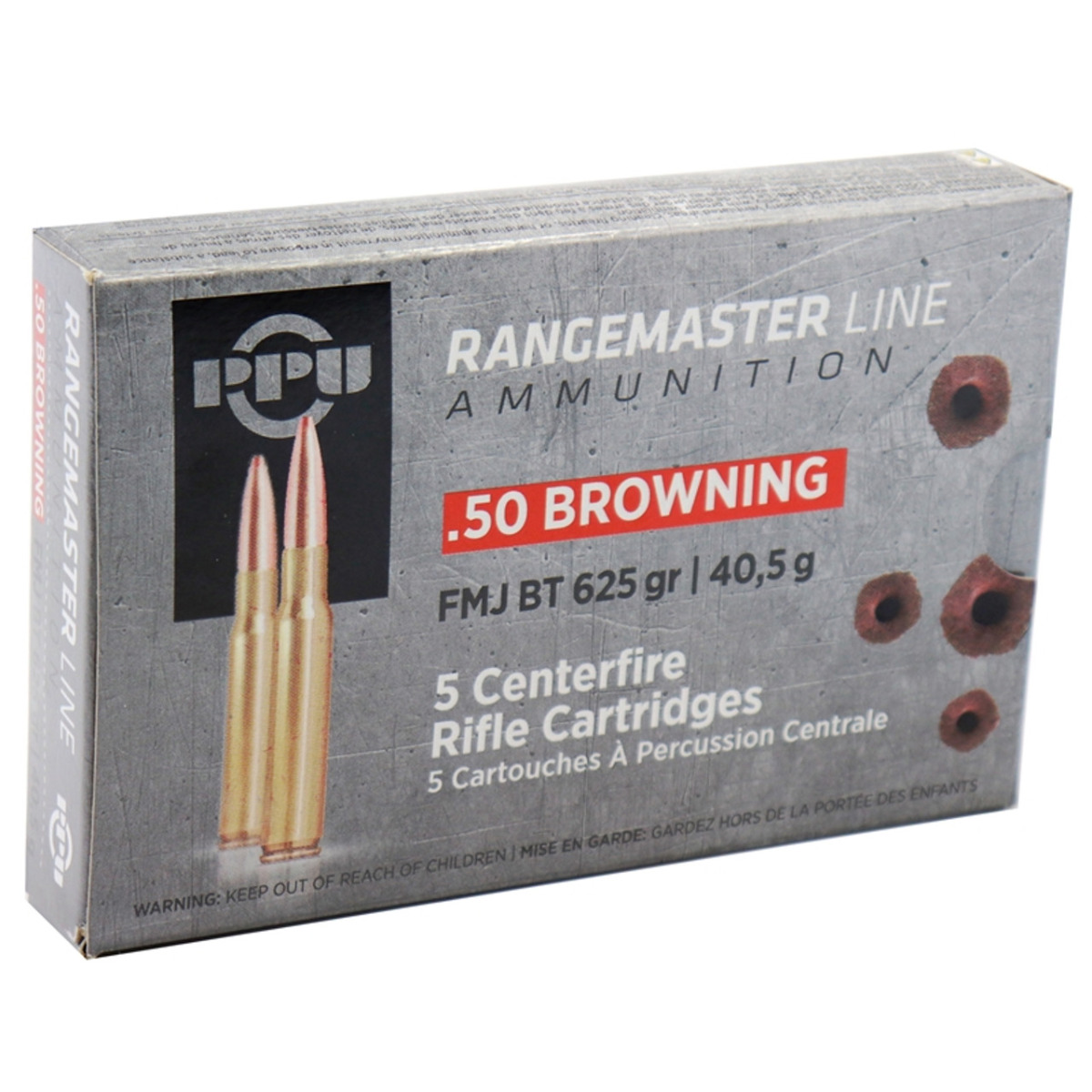 PPU USA Rangemaster .50 BMG 625 gr Ammo FMJ - 5rds - PPRM50 - Prvi Partizan