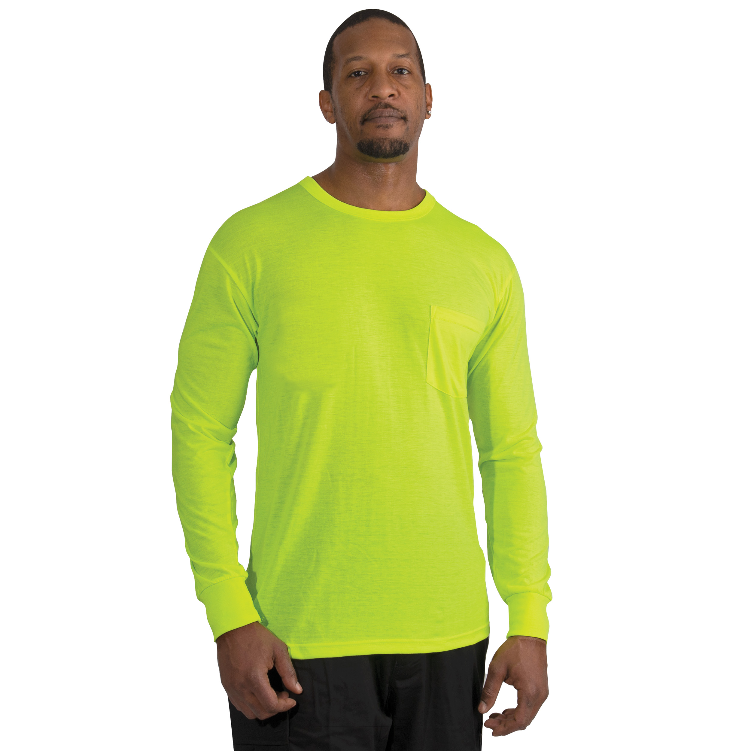 Rothco Rothco Moisture Wicking Long Sleeve Pocket T-Shirt - Safety Green, Small