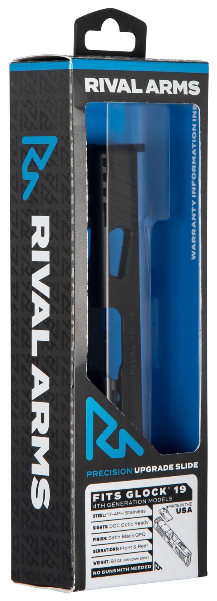 Rival Arms Glock 19 Gen4 A1 Slide - DOC Cut - Black - Rival Arms