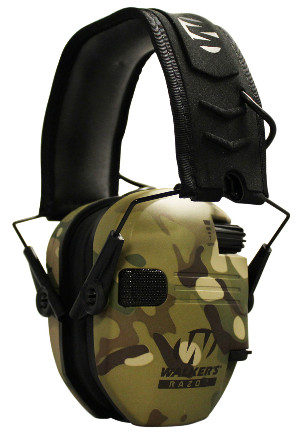 Walkers Game Ear Razor Slim Shooting 23 dB Over the Head Electronic Folding Earmuff, Multi-Camo - GWPRSEMMCC