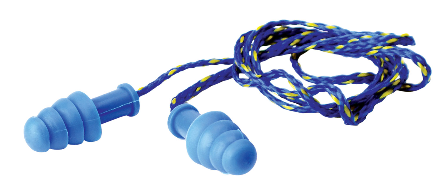 Walkers Game Ear 27 dB Corded Ear Plug, Blue/Yellow - GWPTPRCORDBL - Walkers Game Ear