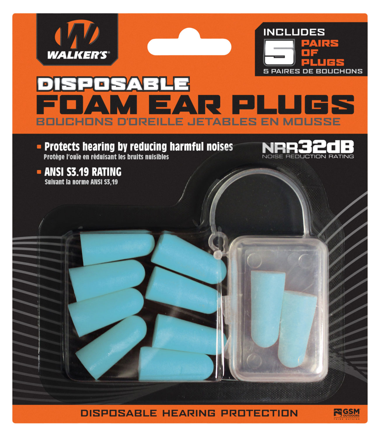 Walkers Game Ear 30 dB Inside the Ear Plug, Teal, 5/pack - GWPFP5PKTL - Walkers Game Ear