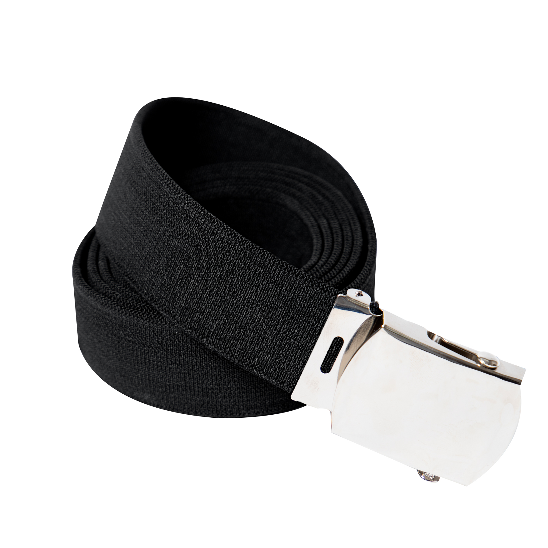 Rothco Rothco Elastic Stretch Web Belt - 54 Inches Long Black, Chrome