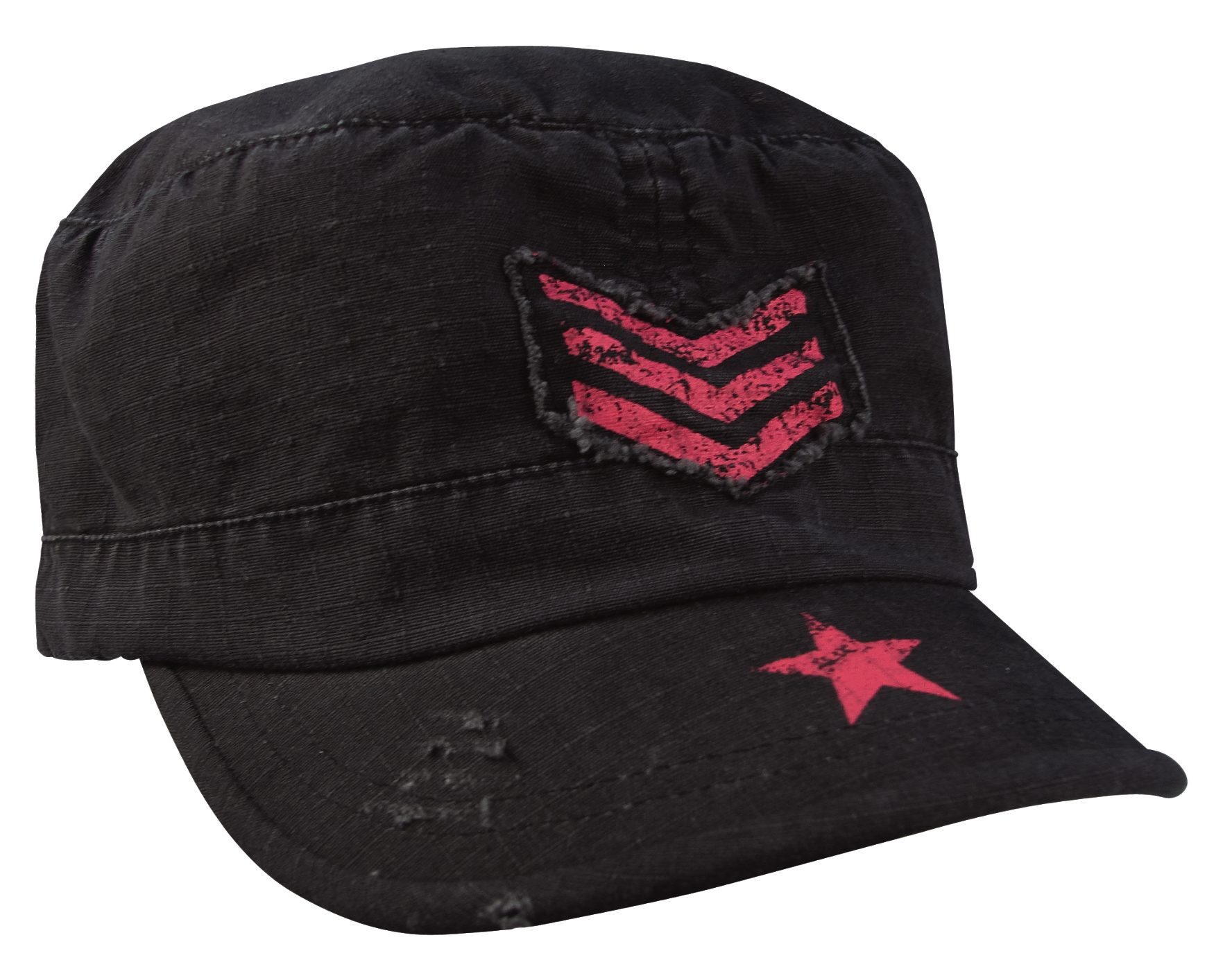 Rothco Rothco Womens Vintage Stripes Stars Adjustable Fatigue Cap - Black