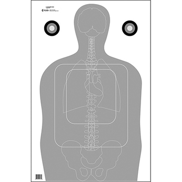 Action Target TQ-15 Qualification Target w/Vital Anatomy 23" x 35", Gray - Action Target